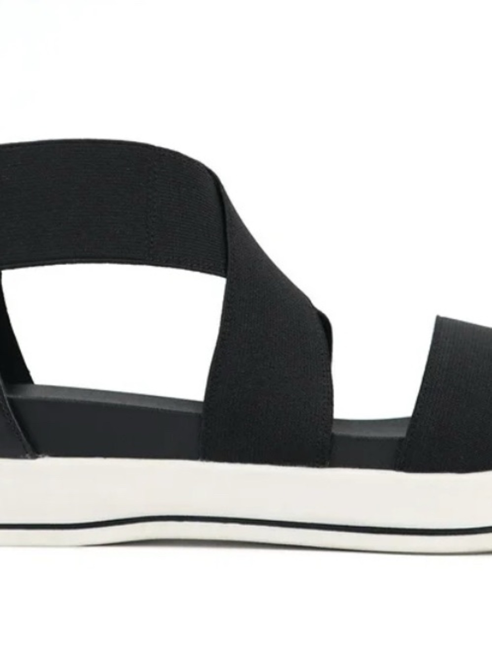 Time and Tru Black Elastic Crisscross Wedge Sandal - Picture 7 of 11